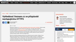 
                            6. Vyhledávač Seznam.cz se přizpůsobí nastupujícímu HTTPS - Root.cz