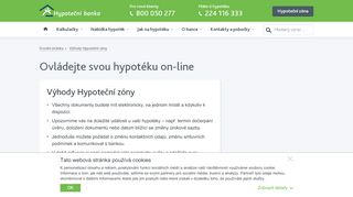 
                            3. Výhody Hypoteční zóny - Hypoteční banka