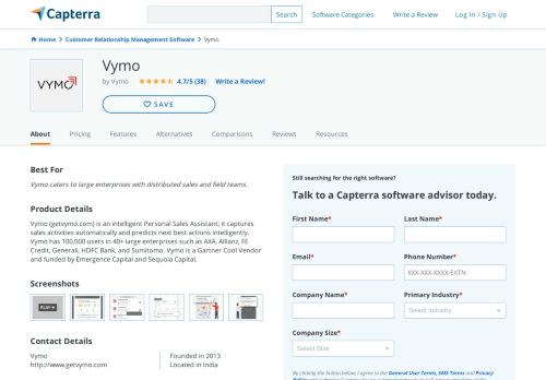 
                            6. Vymo Reviews and Pricing - 2019 - Capterra