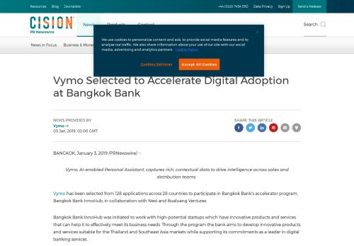 
                            11. Vymo Selected to Accelerate Digital Adoption at Bangkok Bank
