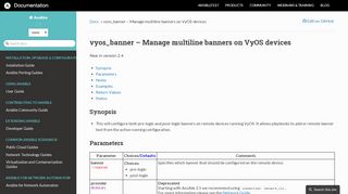 
                            13. vyos_banner - Manage multiline banners on VyOS devices — Ansible ...