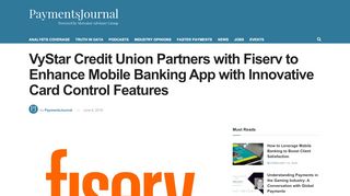 
                            6. VyStar Credit Union Partners with Fiserv to Enhance Mobile Banking ...