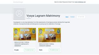 
                            11. Vysya Lagnam Matrimony's Online Store in India | Instamojo