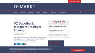 
                            13. VZ Depotbank integriert Crealogix-Lösung | IT-Markt