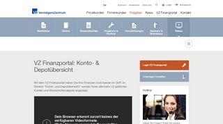 
                            9. VZ Finanzportal - Konto- & Depotübersicht | VZ VermögensZentrum ...