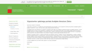 
                            9. Vzpostavitev spletnega portala študijske literature Zebra - FDV