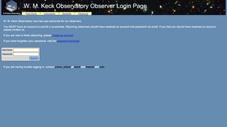 
                            5. W. M. Keck Observatory Login Page