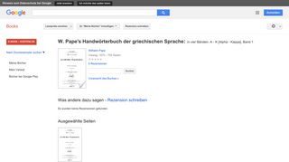 
                            5. W. Pape's Handwörterbuch der griechischen Sprache: in vier Bänden. A ...
