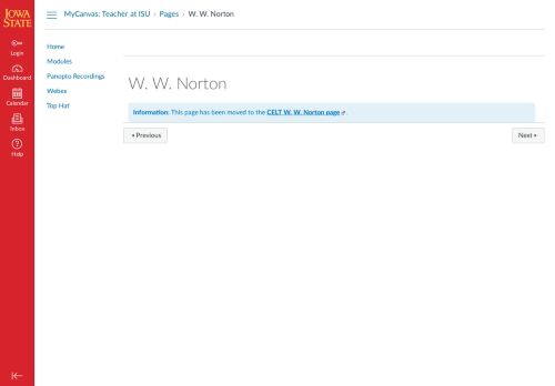 
                            8. W. W. Norton: MyCanvas Teacher at ISU