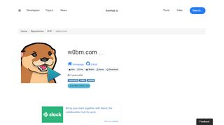 w0bm/w0bm.com by @w0bm - Repository | DevHub.io