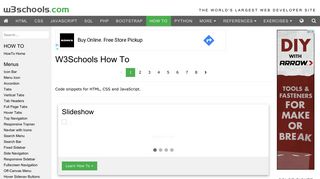 
                            13. W3Schools How TO - Code snippets for HTML, CSS and JavaScript