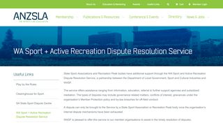 
                            12. WA Sport + Active Recreation Dispute Resolution Service - ANZSLA