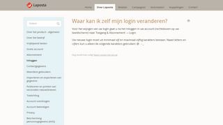 
                            5. Waar kan ik zelf mijn login veranderen? - Laposta documentatie