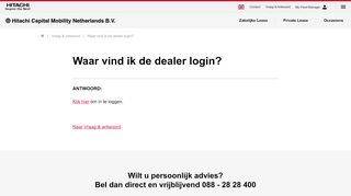 
                            9. Waar vind ik de dealer login? | Hitachi Capital Mobility