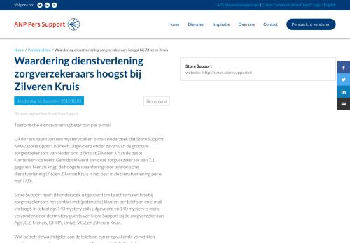 
                            12. Waardering dienstverlening zorgverzekeraars hoogst bij Zilveren ...