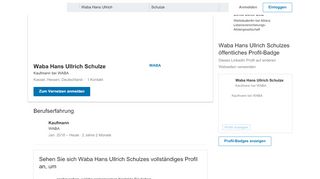 
                            12. Waba Hans Ullrich Schulze – Kaufmann – WABA | LinkedIn