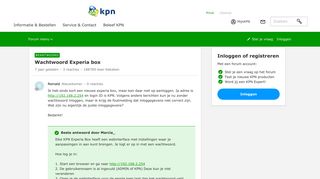 
                            6. Wachtwoord Experia box | KPN Community - KPN Forum