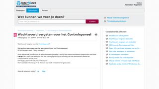 
                            9. Wachtwoord vergeten voor het Controlepaneel :