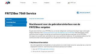 
                            4. Wachtwoord voor de gebruikersinterface van de FRITZ!Box vergeten ...