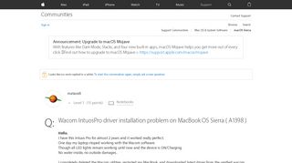 
                            13. Wacom IntuosPro driver installation probl… - Apple Community