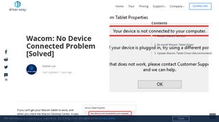 
                            5. Wacom: No Device Connected Problem [Solved] - Driver Easy