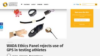 
                            9. WADA Ethics Panel rejects use of GPS in testing athletes - Sports ...