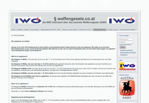 
                            11. Waffenregistrierung - Waffengesetz.co.at