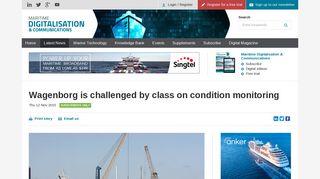 
                            10. Wagenborg is challenged by class on condition monitoring