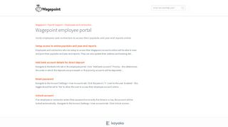 
                            3. Wagepoint Employee Portal | Wagepoint