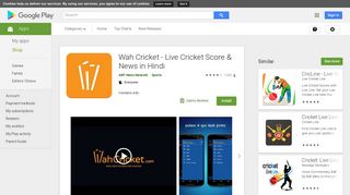 
                            6. Wah Cricket - Live Cricket Score & News in Hindi - Apps on Google Play
