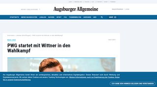 
                            12. Wahl 2020: PWG startet mit Wittner in den Wahlkampf - Nachrichten ...