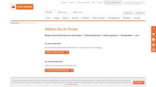 
                            3. Wählen Sie Ihr Portal | Privat | Wien Energie