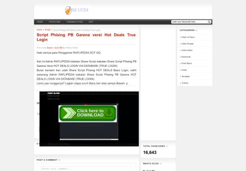 
                            10. Wahyu Pedia: Script Phising PB Garena versi Hot Deals True Login