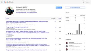 
                            8. Wahyudi UKSW - Google Scholar Citations