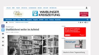 
                            7. Waiblingen: Stadtbücherei weiter im Aufwind - Nachrichten ... - ZVW
