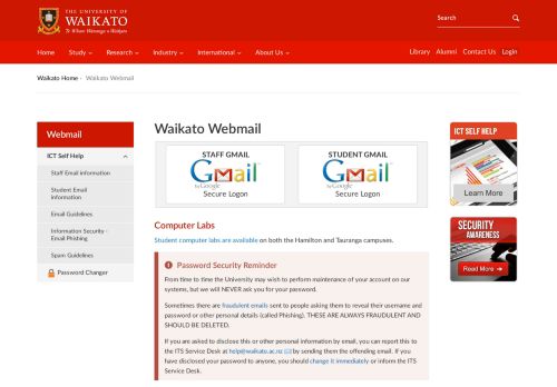 
                            6. Waikato Webmail