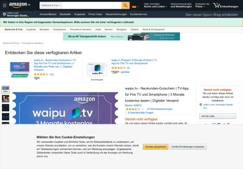 
                            6. waipu.tv - Gutscheincode | TV-App für Fire TV und: Amazon.de ...