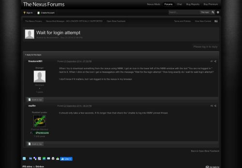 
                            1. Wait for login attempt - Open Beta Feedback - The Nexus Forums