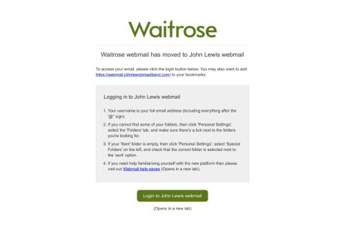 
                            10. Waitrose Webmail