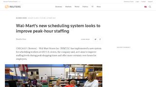 
                            8. Wal-Mart's new scheduling system looks to improve peak-hour staffing ...