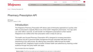 
                            11. Walgreens Developer Portal | Pharmacy Prescription API