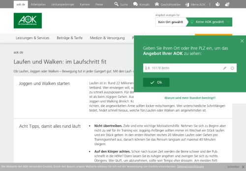 
                            6. Walking - Laufen - Joggen | AOK – Die Gesundheitskasse