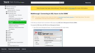 
                            7. Walkthrough: Connecting to SQL Azure via the SSMS - Documentation