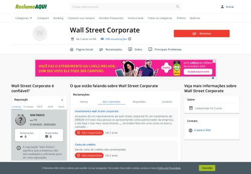 
                            2. Wall Street Corporate - Reclame Aqui
