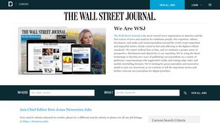 
                            11. Wall Street Journal Jobs - Asia Chief Editor - Dow Jones Newswires ...