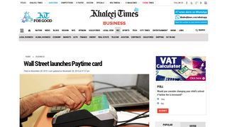 
                            6. Wall Street launches Paytime card - Khaleej Times