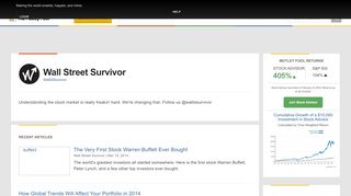 
                            10. Wall Street Survivor Articles -- The Motley Fool