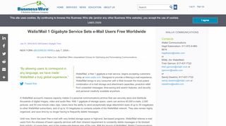 
                            7. Walla!Mail 1 Gigabyte Service Sets e-Mail Users Free Worldwide ...