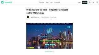 
                            4. Walletours Token - Register and get 1000 WTS Coin — Steemit
