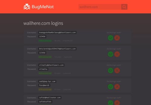 
                            3. wallhere.com passwords - BugMeNot